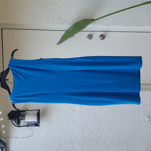 WHBM XS Sleveless Draped Sheath Blue Dress excellent condition - Picture 4 of 4